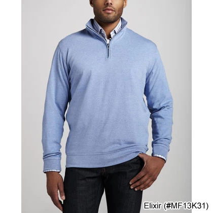 Peter Millar Heather Interlock Quarter Zip Sweaters W/ Logo - Image 4