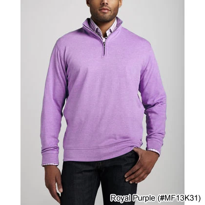 Peter Millar Heather Interlock Quarter Zip Sweaters W/ Logo - Image 5
